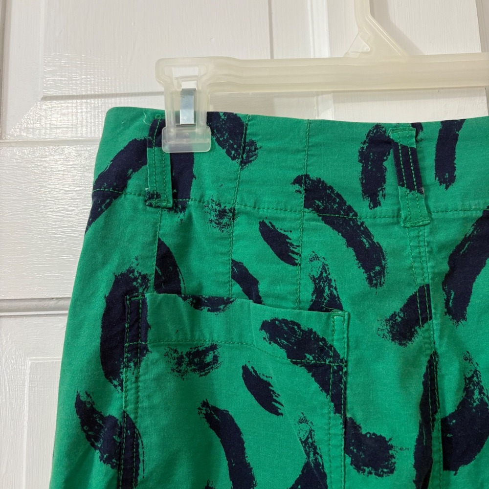Maeve Anthropologie Colette Pants Sz 29 30X26 Green Paint Print Wide Leg Cropped - Picture 4 of 7